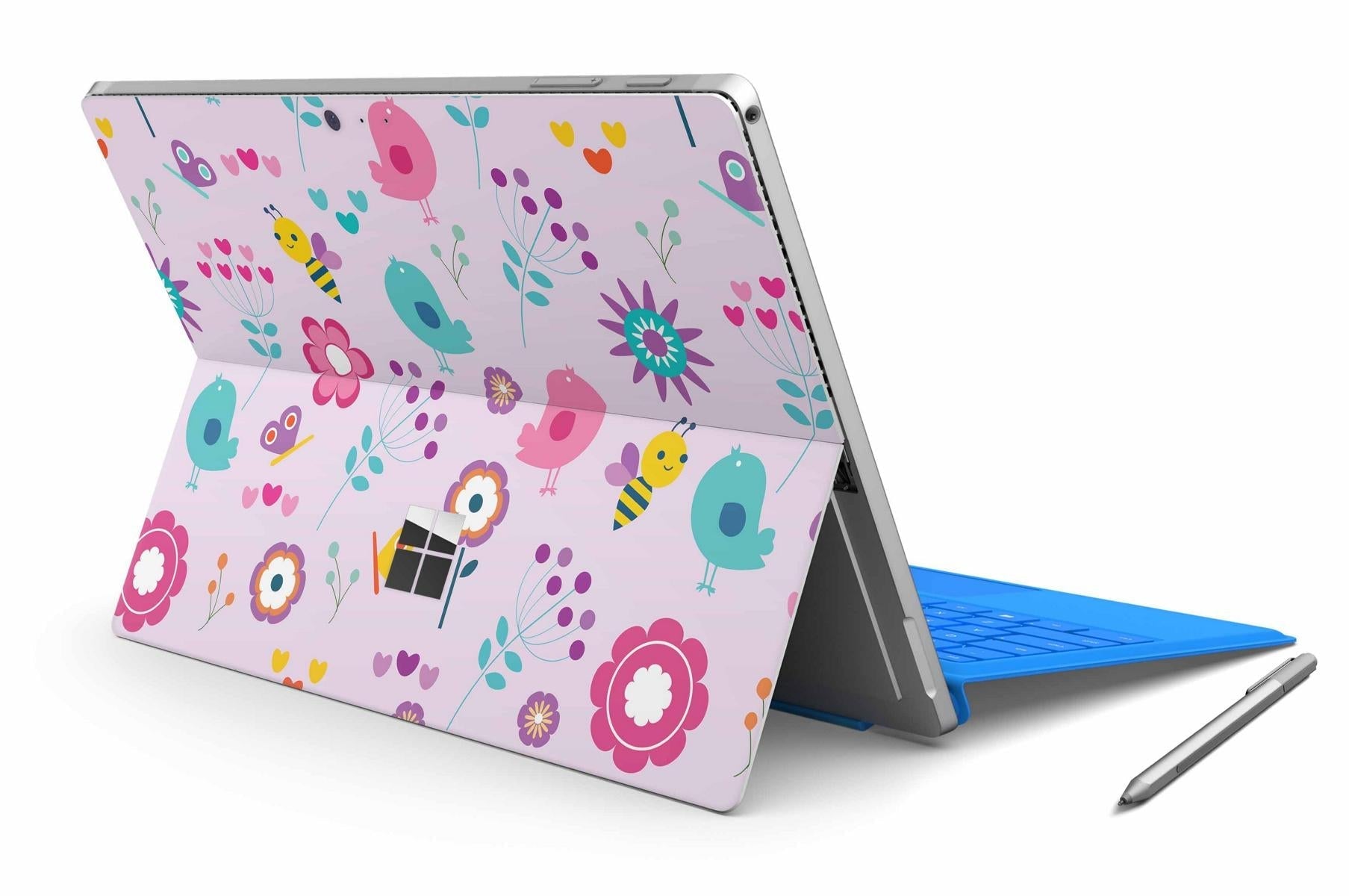 Microsoft Surface Pro 10 Skin Design Vinyl Premium Folie Modellwahl Motiv Birds Vintage Aufkleber skins4u   
