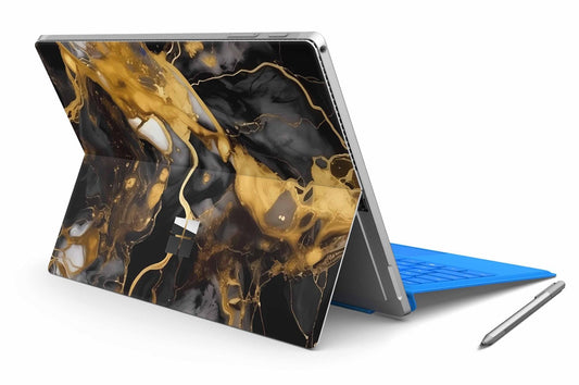 Microsoft Surface Pro 8 Skin Design Vinyl Premium Folie Modellwahl Motiv Dark Gold Aufkleber skins4u   