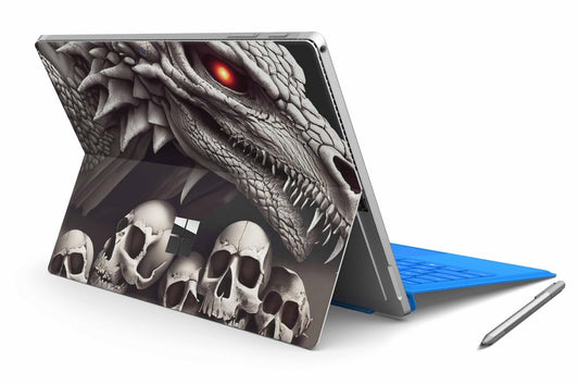 Microsoft Surface Pro 9 Skin Design Vinyl Premium Folie Modellwahl Motiv Dragon Skull Aufkleber skins4u   