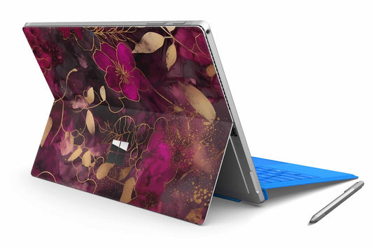 Microsoft Surface Pro Skins Design Vinyl Premium Folie Modellwahl Motiv Flowers Dark Aufkleber skins4u   