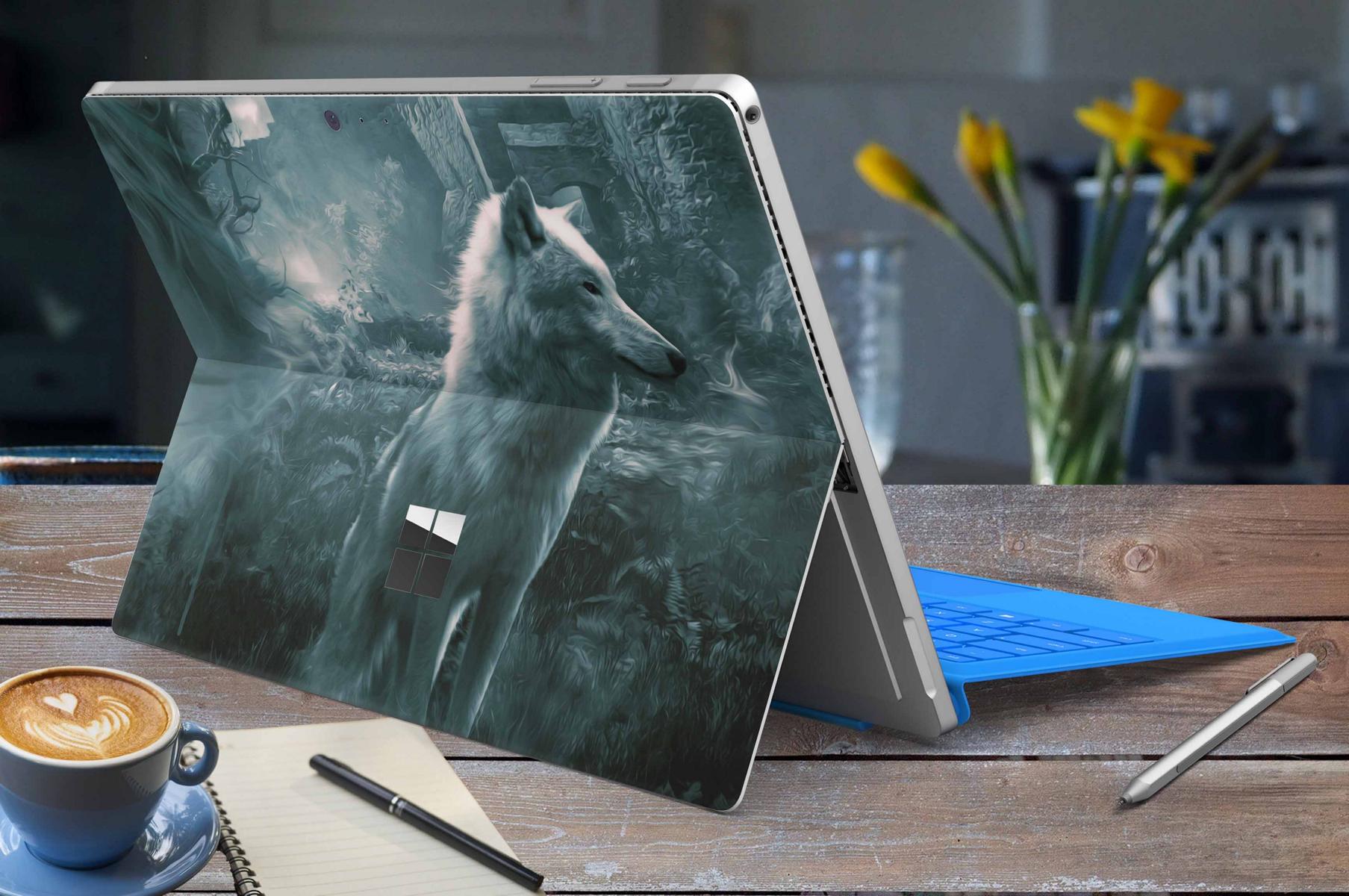 Microsoft Surface Pro Skins Design Vinyl Premium Folie Modellwahl Motiv Ghost Wolf Aufkleber skins4u   