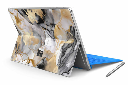 Microsoft Surface Pro Skins Design Vinyl Premium Folie Modellwahl Motiv Gold black Aufkleber skins4u   