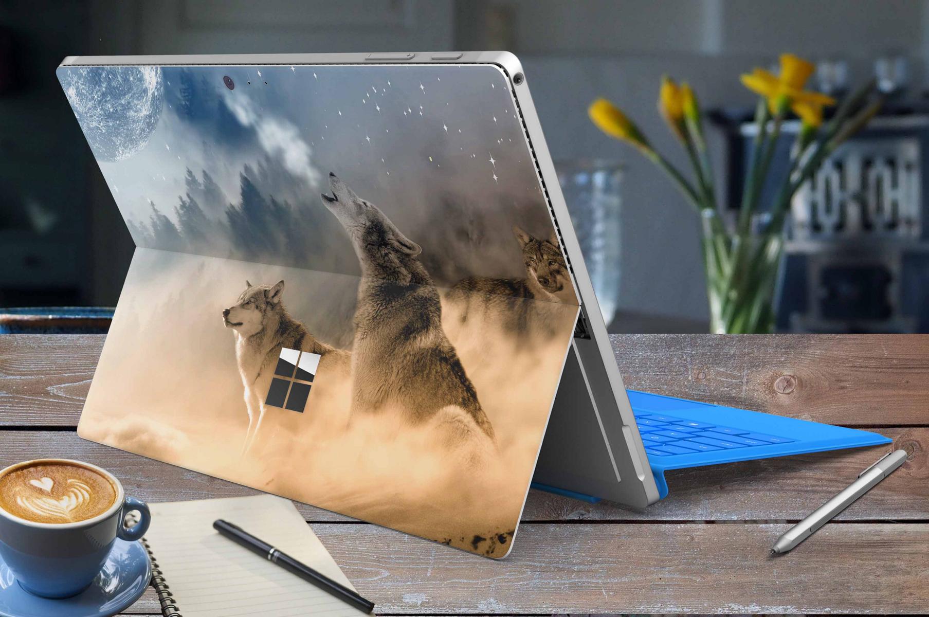 Microsoft Surface Pro Skins Design Vinyl Premium Folie Modellwahl Motiv Howling Moon Aufkleber skins4u   