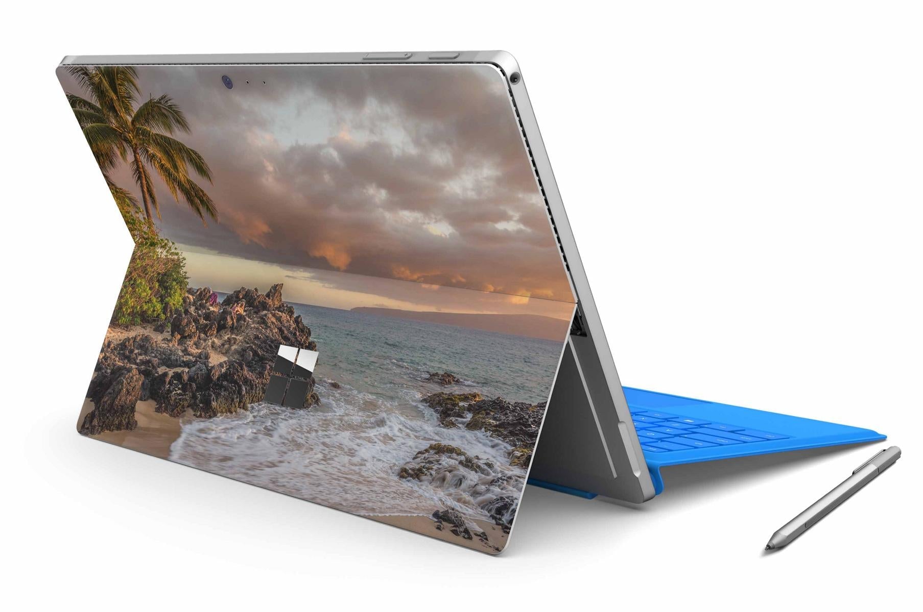 Microsoft Surface Pro 11 Skin Design Vinyl Premium Folie Modellwahl Motiv Palmenstrand Aufkleber skins4u   