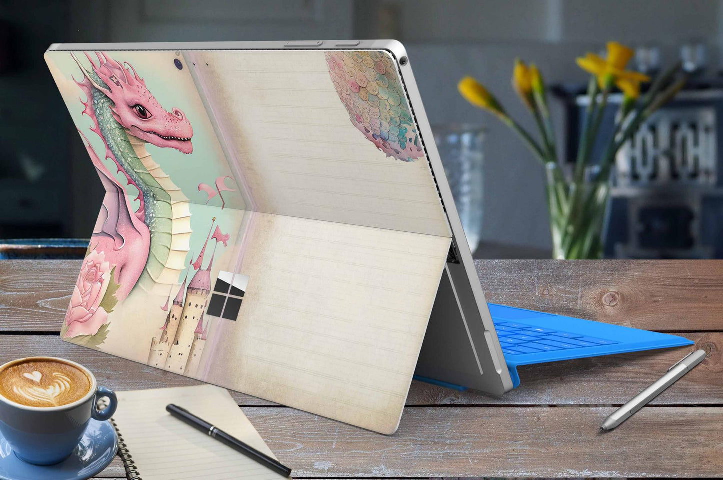 Microsoft Surface Pro 7 / 7+ Skin Design Vinyl Premium Folie Modellwahl Motiv Pink Dragon Aufkleber skins4u   