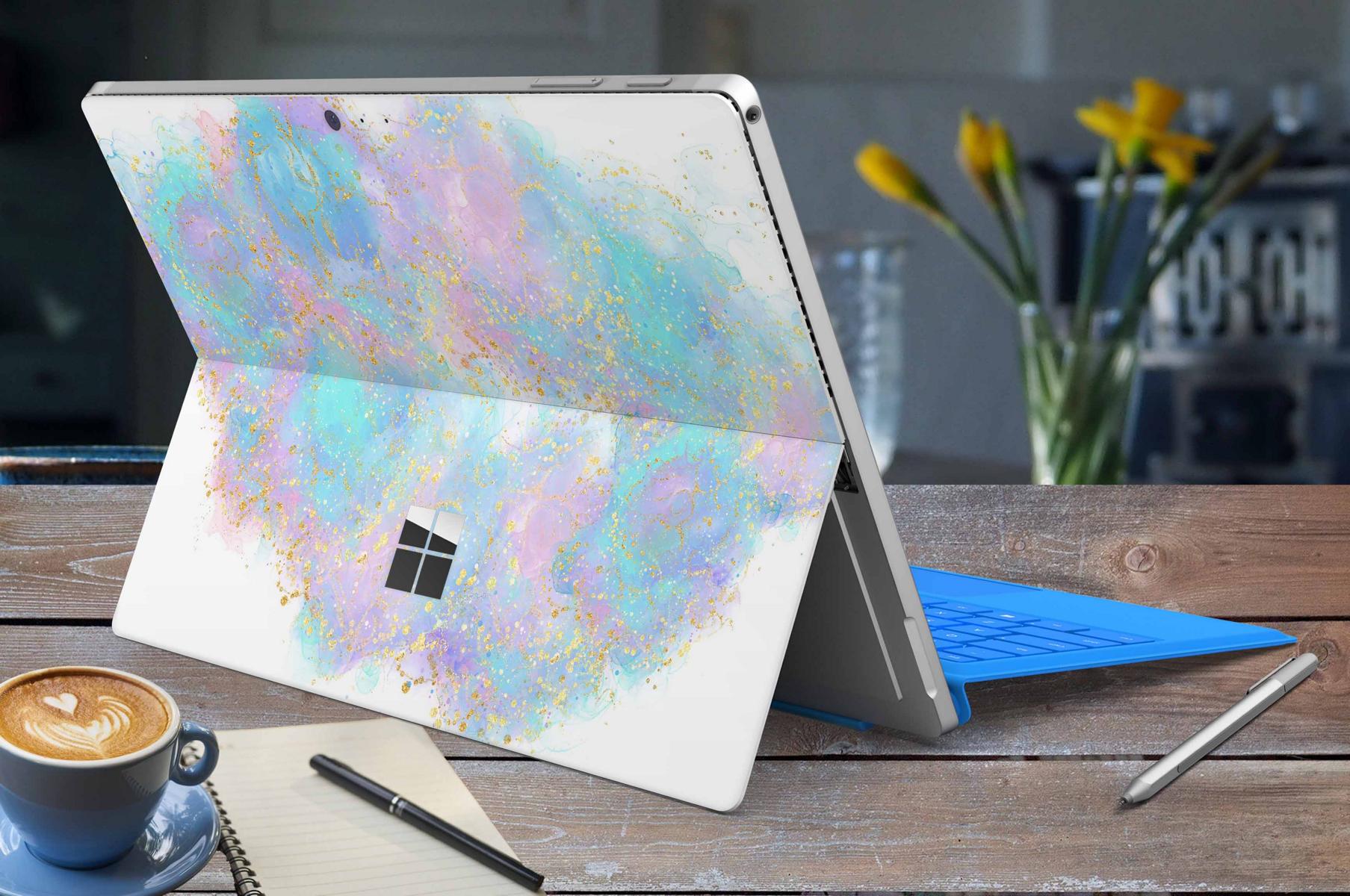 Microsoft Surface Pro 9 Skin Design Vinyl Premium Folie Modellwahl Motiv Pink Glitter Aufkleber skins4u   