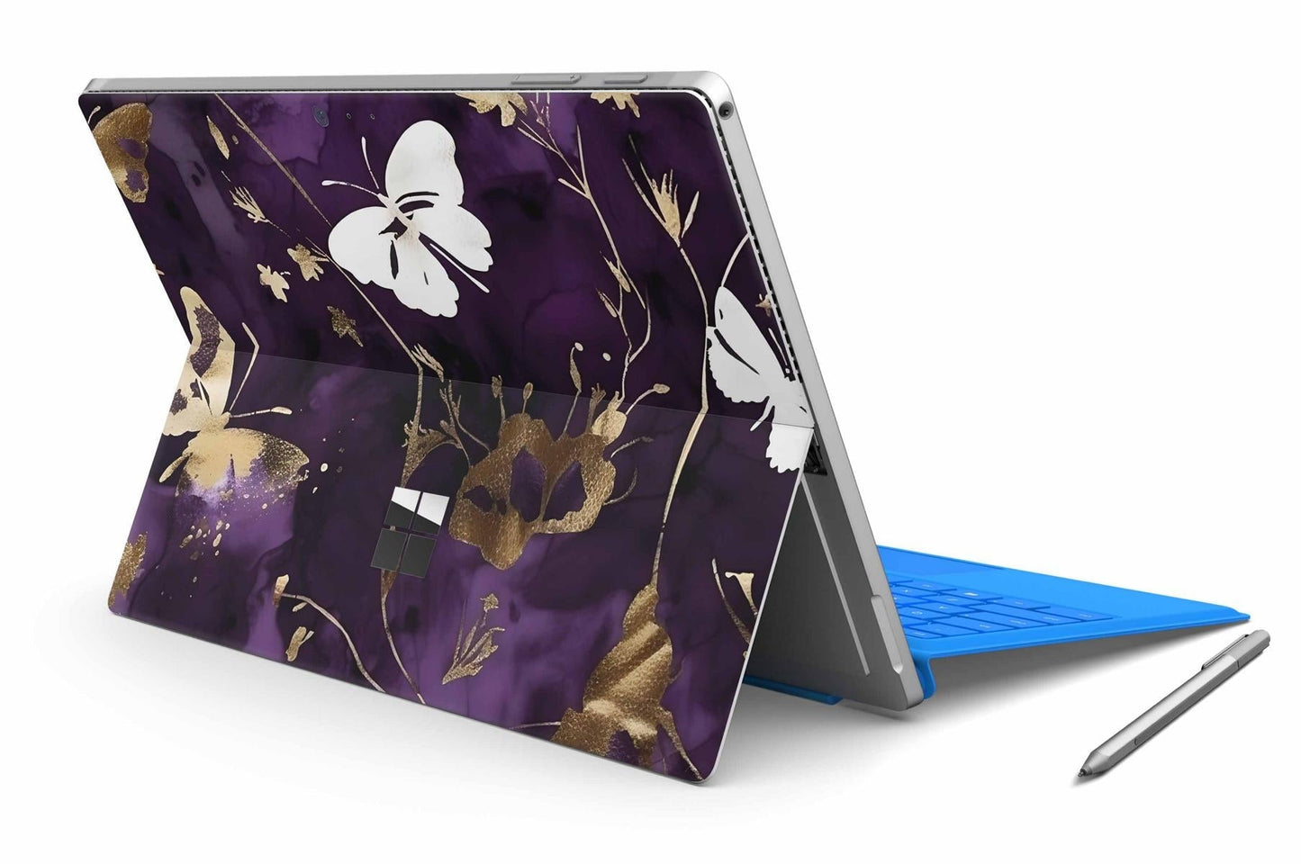Microsoft Surface Pro 9 Skin Design Vinyl Premium Folie Modellwahl Motiv Purple Butterfly Aufkleber skins4u   