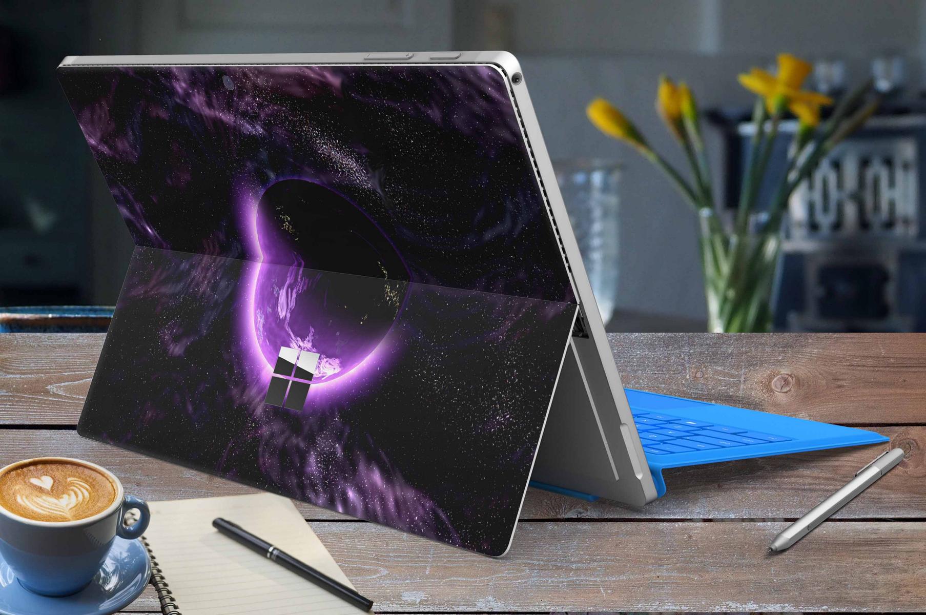 Microsoft Surface Pro Skins Design Vinyl Premium Folie Modellwahl Motiv Purple Space Aufkleber skins4u   