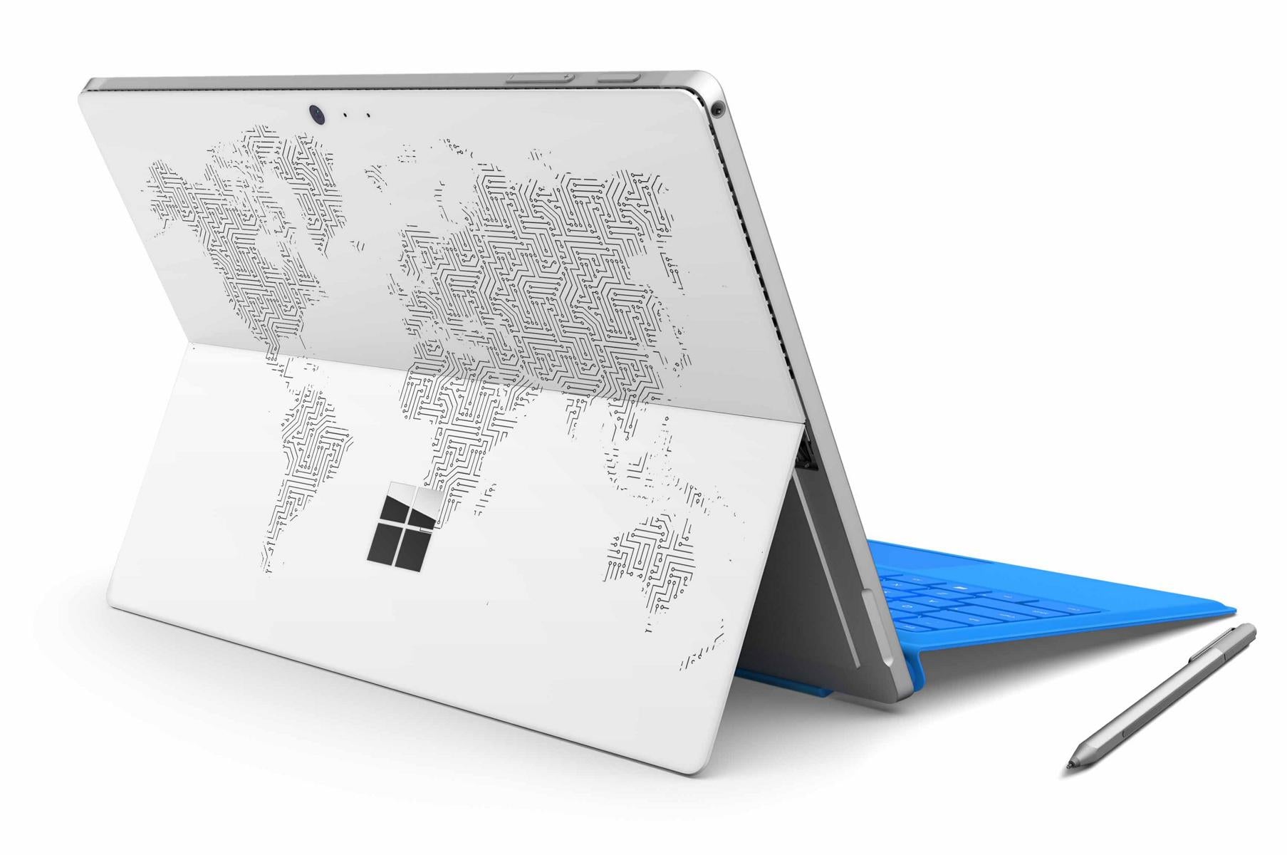 Microsoft Surface Pro 4 / 5 / 6 Skin Design Vinyl Premium Folie Modellwahl Motiv Weltkarte Aufkleber skins4u   