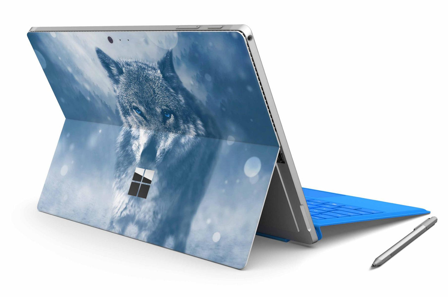 Microsoft Surface Pro Skins Design Vinyl Premium Folie Modellwahl Motiv Wolf blue Eyes Aufkleber skins4u   