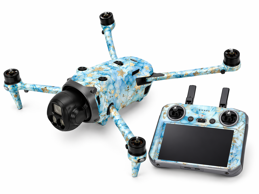 DJI Mavic 4 Pro Skin Folien Set Drohnen Aufkleber + RC2 Controller Light Stars Aufkleber Skins4u