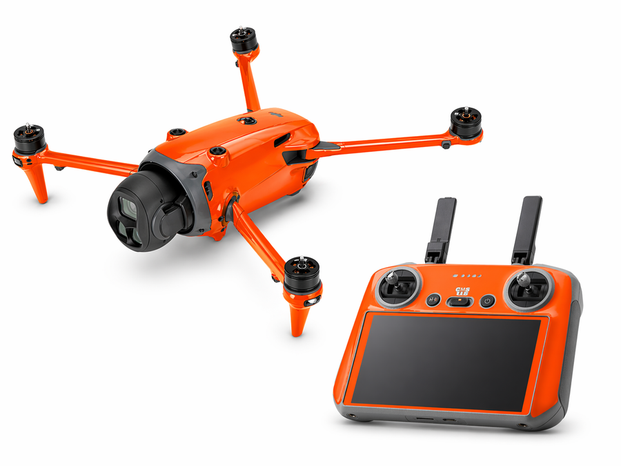 DJI Mavic 4 Pro Skin Glanz Folien Set Drohnen Aufkleber + RC2 Controller Neon Orange Aufkleber Skins4u