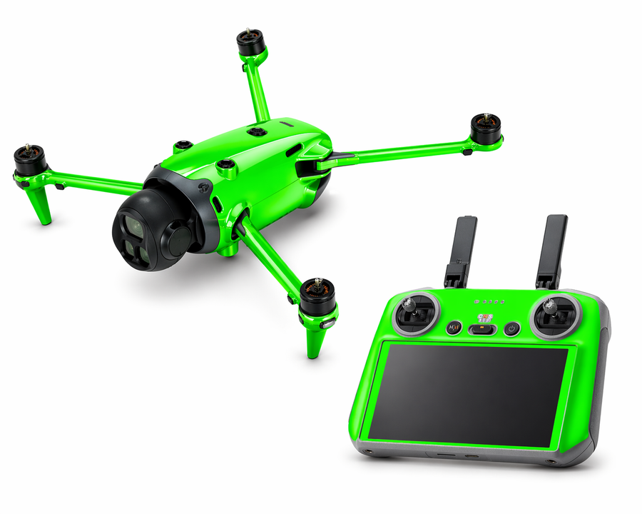 DJI Mavic 4 Pro Skin Glanz Folien Set Drohnen Aufkleber + RC2 Controller Neon grün Aufkleber Skins4u