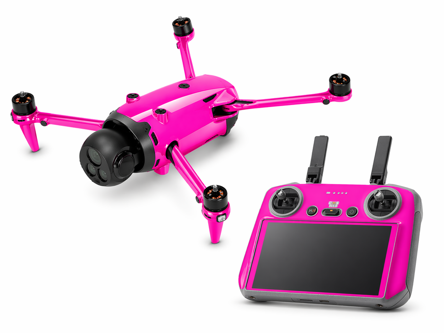 DJI Mavic 4 Pro Skin Glanz Folien Set Drohnen Aufkleber + RC2 Controller Neon Pink Aufkleber Skins4u