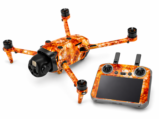 DJI Mavic 4 Pro Skin Folien Set Drohnen Aufkleber + RC2 Controller Orange Circle Aufkleber Skins4u