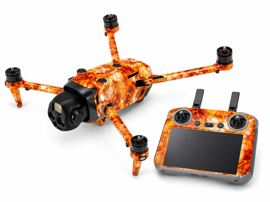 DJI Mavic 4 Pro Skin Folien Set Drohnen Aufkleber + RC2 Controller Orange Circle Aufkleber Skins4u