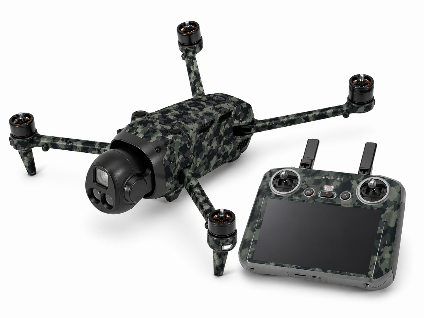 DJI Mavic 4 Pro Skin Folien Set Drohnen Aufkleber + RC2 Controller Shadow Camo grün Aufkleber Skins4u