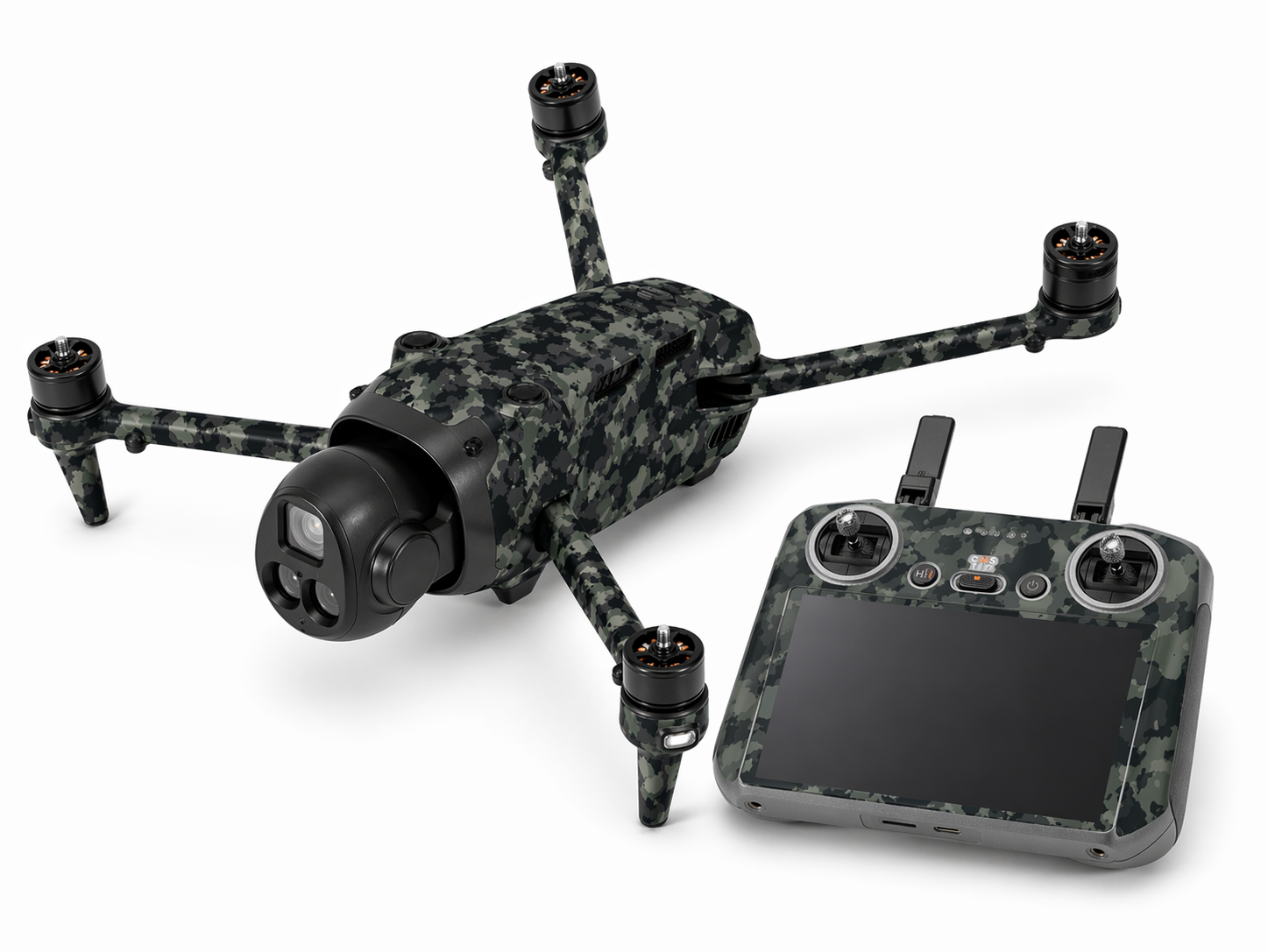 DJI Mavic 4 Pro Skin Folien Set Drohnen Aufkleber + RC2 Controller Shadow Camo grün Aufkleber Skins4u
