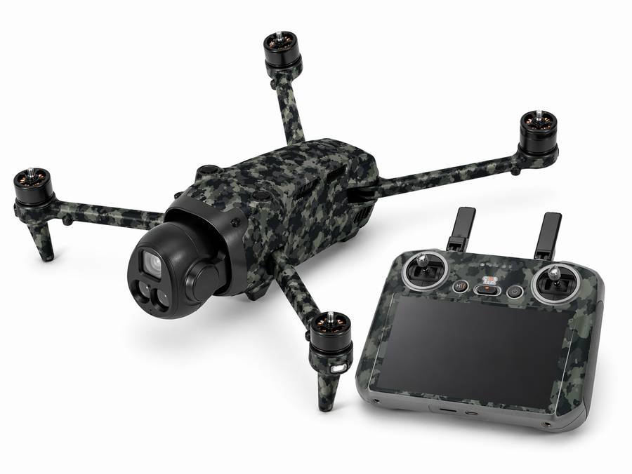 DJI Mavic 4 Pro Skin Folien Set Drohnen Aufkleber + RC2 Controller Shadow Camo grün Aufkleber Skins4u