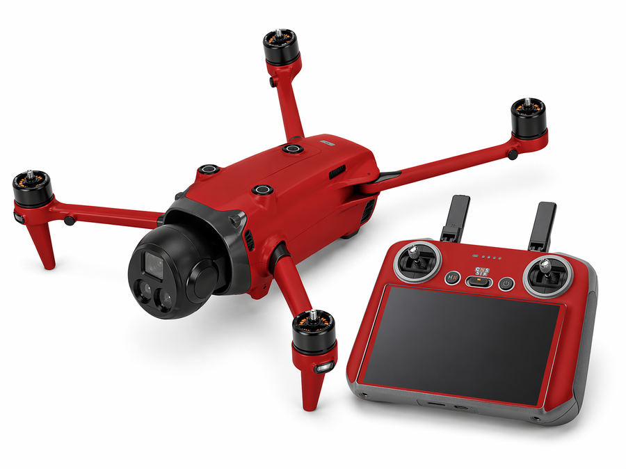 DJI Mavic 4 Pro Skin Folien Set Drohnen Aufkleber + RC2 Controller Solid State dunkelrot Aufkleber Skins4u