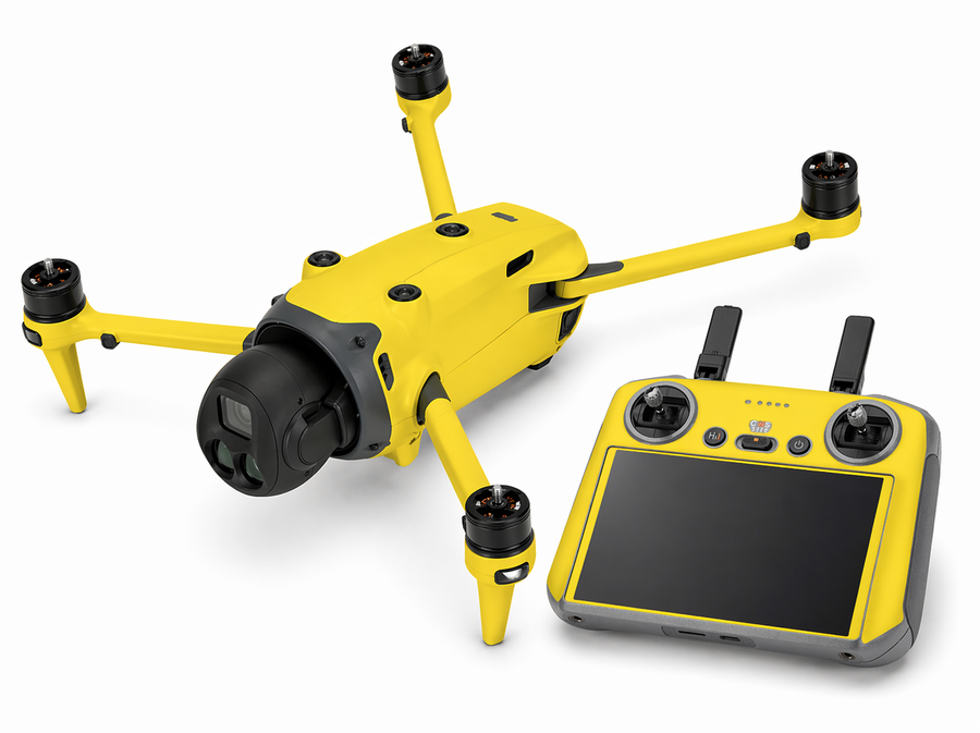 DJI Mavic 4 Pro Skin Folien Set Drohnen Aufkleber + RC2 Controller Solid State gelb Aufkleber Skins4u