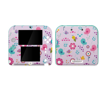 Nintendo 2DS Schutzfolie Skin Vinyl Design Aufkleber Birds Vinatge Aufkleber Skins4u   