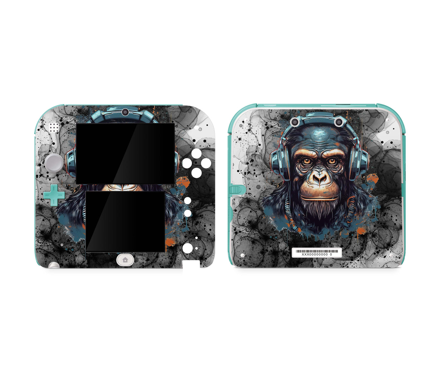 Nintendo 2DS Schutzfolie Skin Vinyl Design Aufkleber Black Smoke Monkey Aufkleber Skins4u   