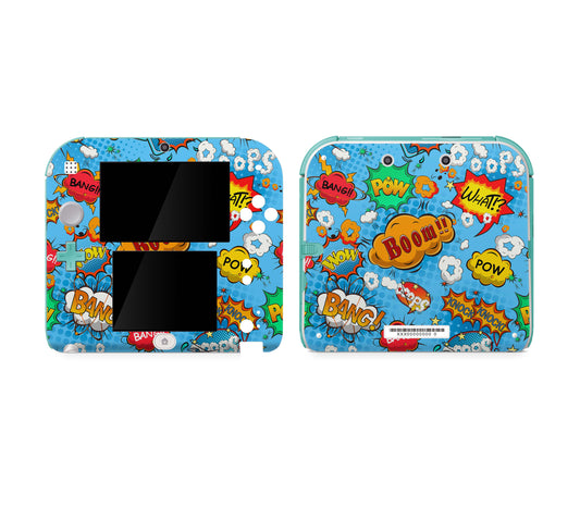 Nintendo 2DS Schutzfolie Skin Vinyl Design Aufkleber Comics blau Aufkleber Skins4u   