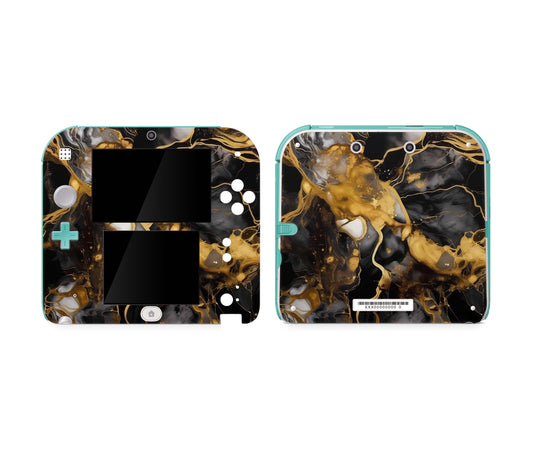 Nintendo 2DS Schutzfolie Skin Vinyl Design Aufkleber Dark Gold Aufkleber Skins4u   