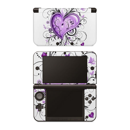 Nintendo 3DS Skins Vinyl Skin für 3DS, 3DS XL, NEW 3DS XL Motiv Lavendel Heart Aufkleber Skins4u