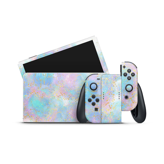 Nintendo Switch Skin Wrap Aufkleber Vinyl Skins Folie Design Pink Glitter Dreams Aufkleber Skins4u   