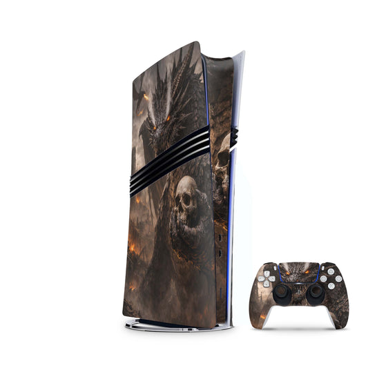 PS5 Pro Skin Aufkleber Design Schutzfolie + Controller Skin Folie Drachen Abolisher Aufkleber Skins4u
