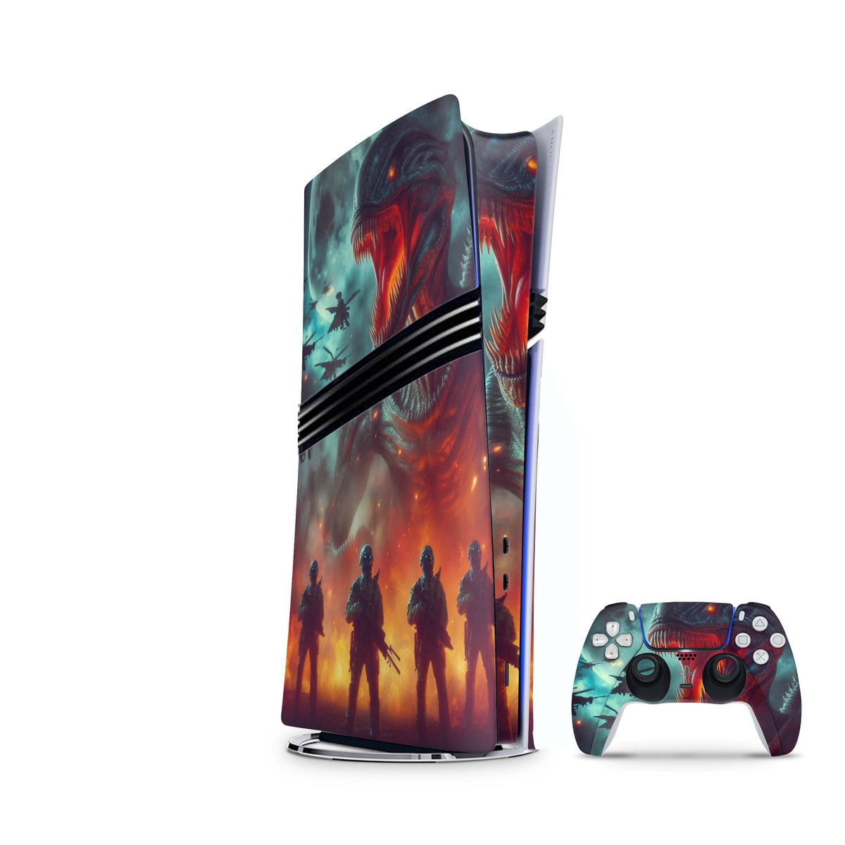 PS5 Pro Skin Alien and Marines mit passendem Controller Skin