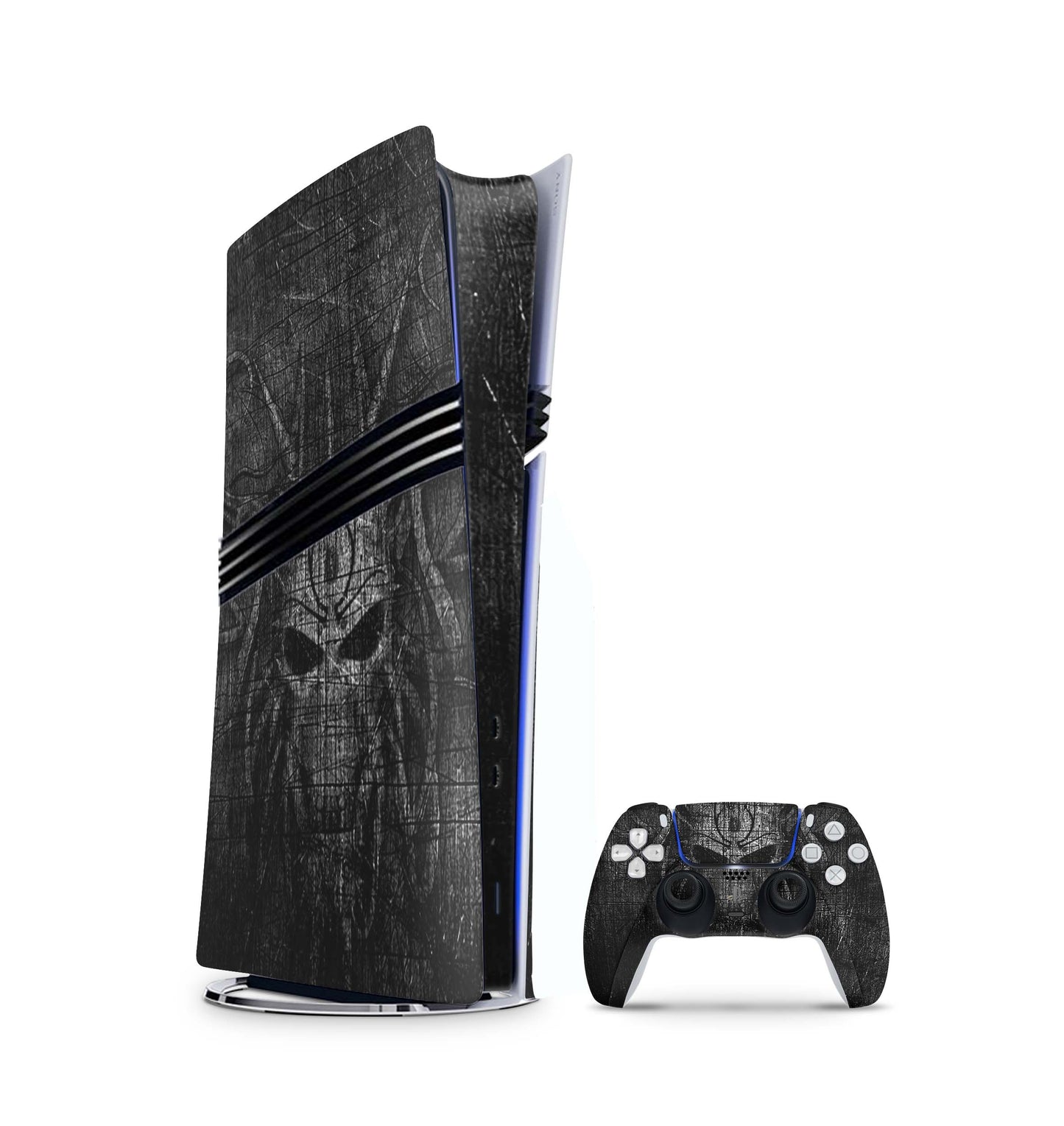 PS5 Pro Skin Aufkleber Design Schutzfolie + Controller Skin Folie Black Demon Aufkleber Skins4u   