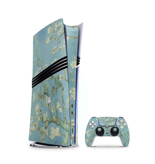 PS5 Pro Skin Aufkleber Design Schutzfolie + Controller Skin Folie Blossoming Aufkleber Skins4u   