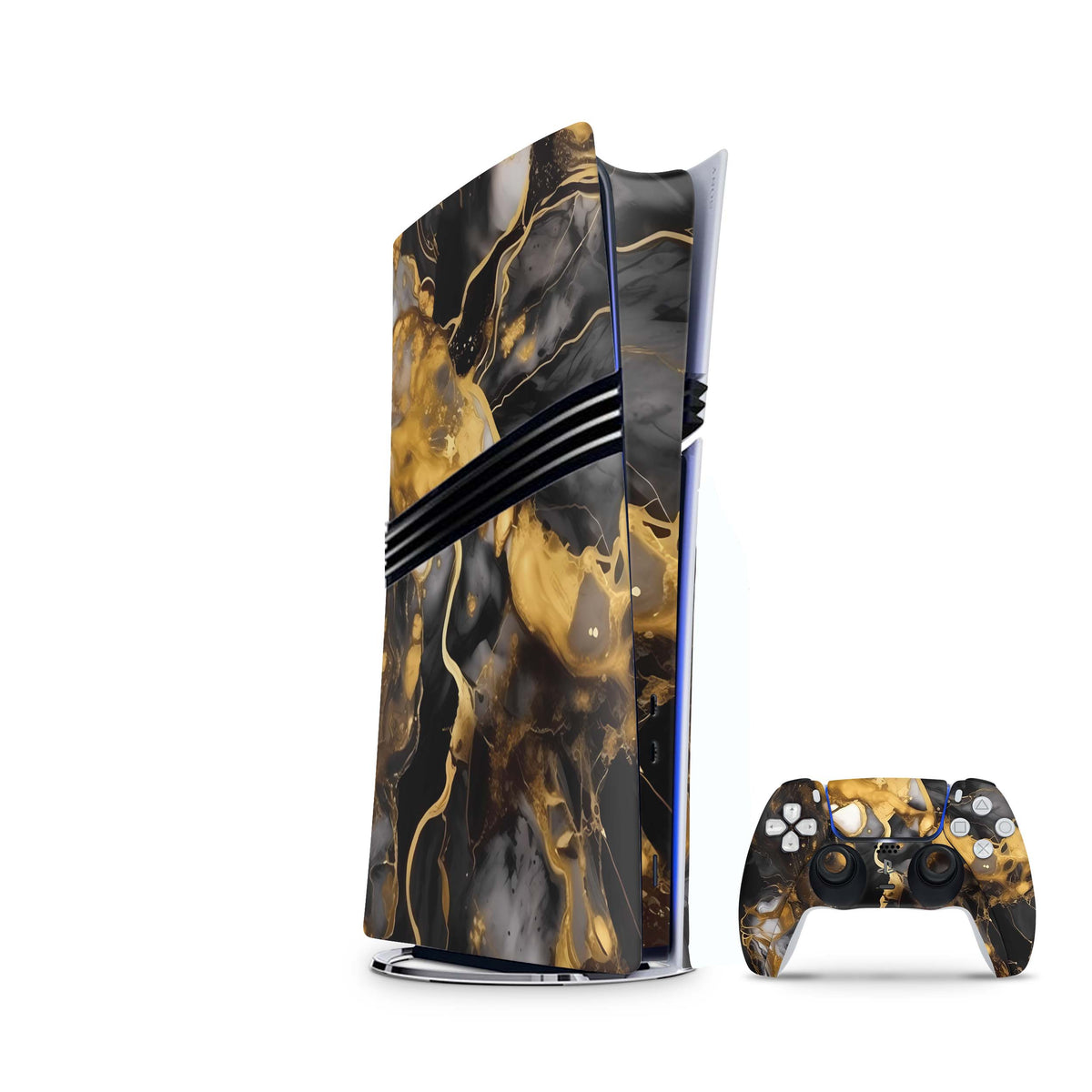 PS5 Pro Skin Dark Gold mit passendem Controller Skin