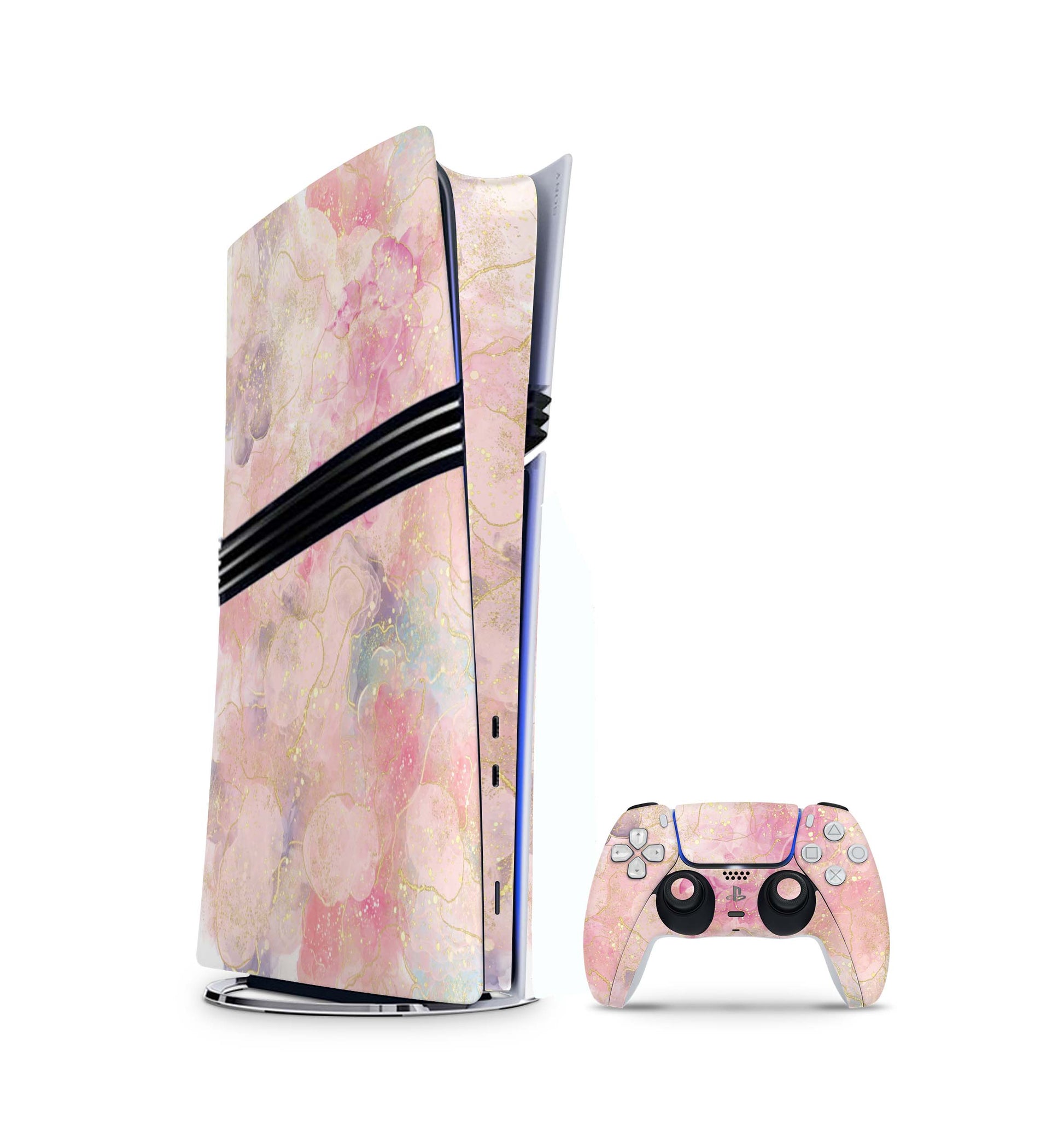 PS5 Pro Skin Aufkleber Design Schutzfolie + Controller Skin Folie Deluxe Pink Aufkleber Skins4u   