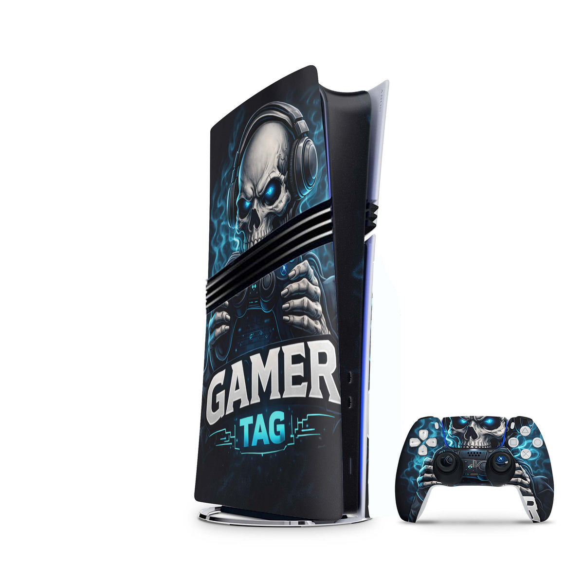 PS5 Pro Skin Gamer Tag mit passendem Controller Skin