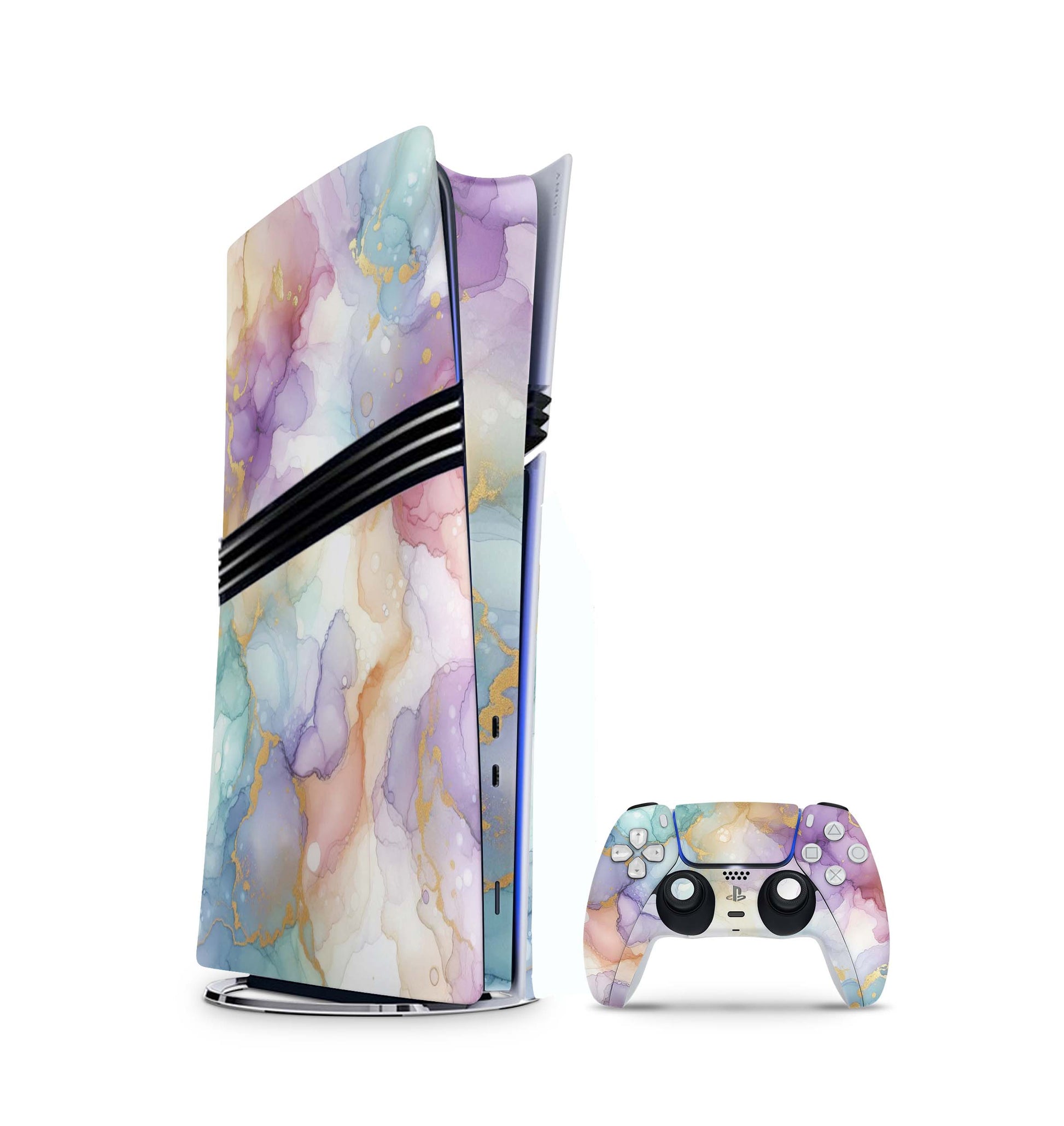 PS5 Pro Skin Aufkleber Design Schutzfolie + Controller Skin Folie Lavendel Aufkleber Skins4u   