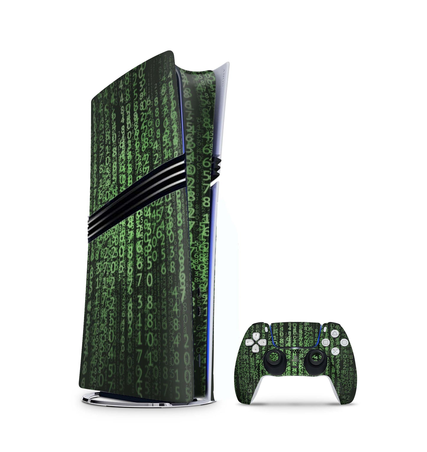 PS5 Pro Skin Aufkleber Design Schutzfolie + Controller Skin Folie Matrix Aufkleber Skins4u   