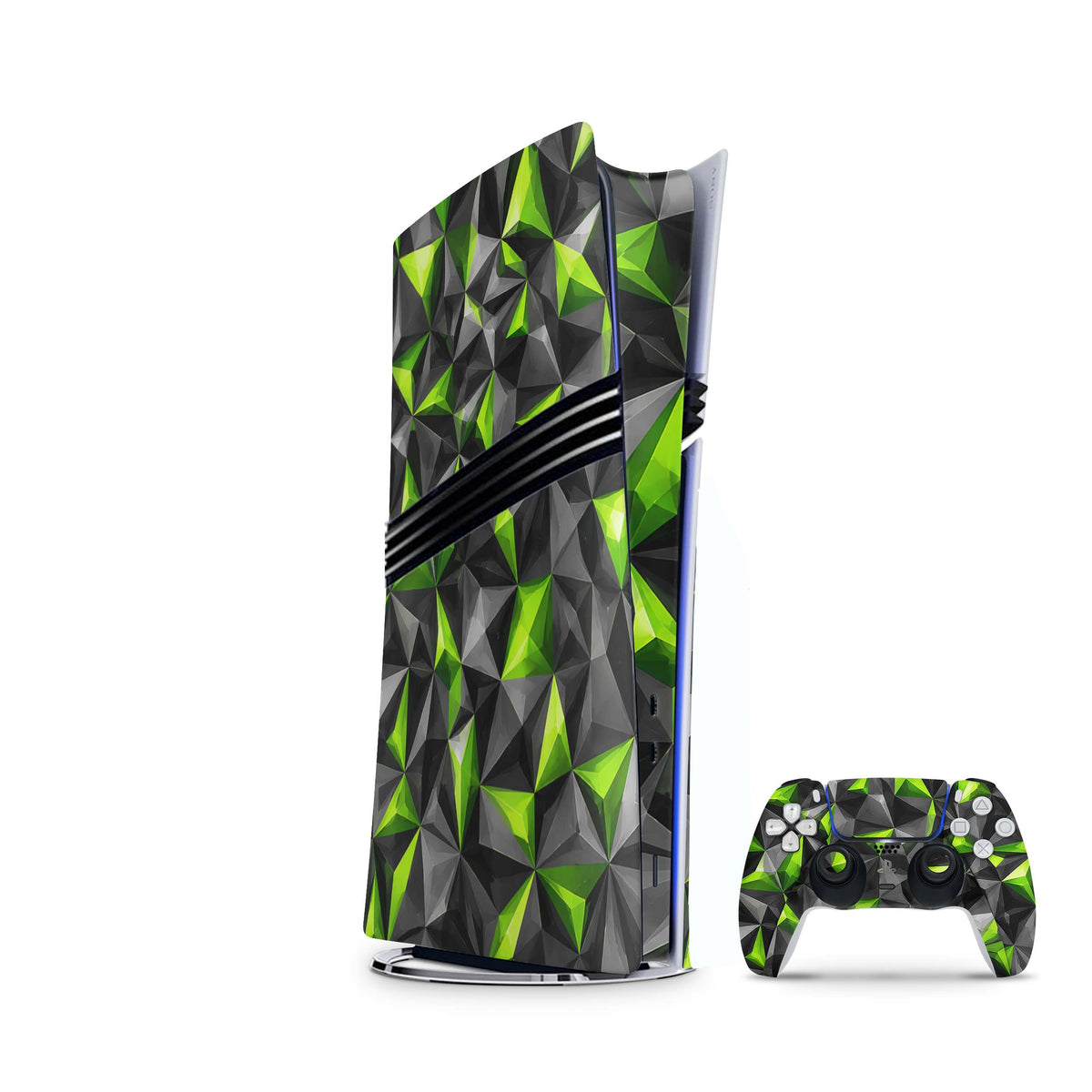 PS5 Pro Skin PolyGreen mit passendem Controller Skin
