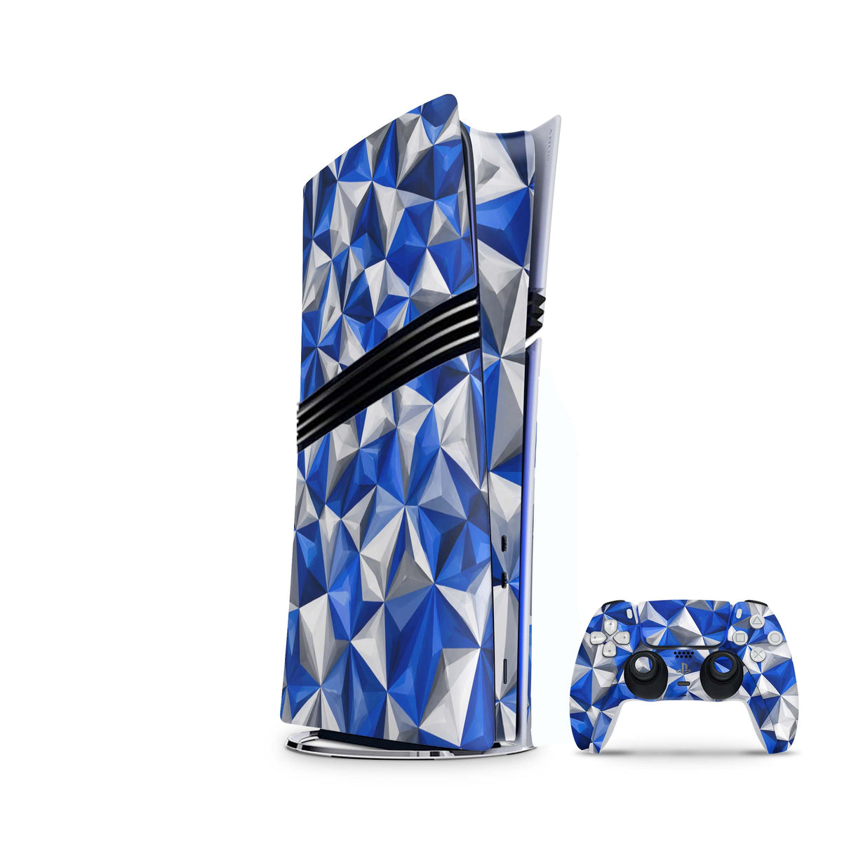 PS5 Pro Skin PolyLightBlue mit passendem Controller Skin