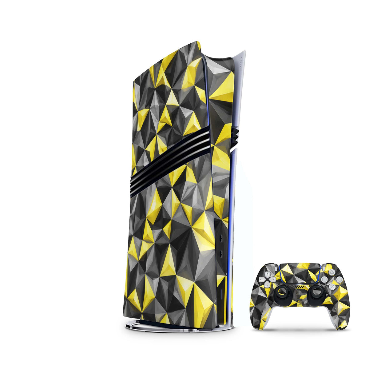 PS5 Pro Skin PolyYellow mit passendem Controller Skin