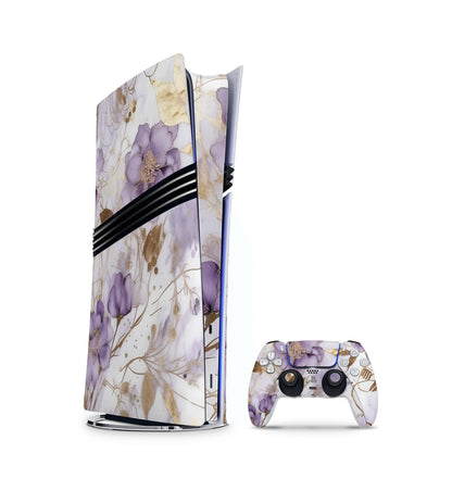 PS5 Pro Skin Aufkleber Design Schutzfolie + Controller Skin Folie Purple Heart Aufkleber Skins4u   