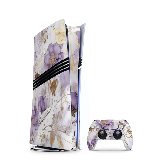 PS5 Pro Skin Aufkleber Design Schutzfolie + Controller Skin Folie Purple Heart Aufkleber Skins4u   