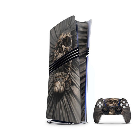 PS5 Pro Skin Aufkleber Design Schutzfolie + Controller Skin Folie Skull Wrap Aufkleber Skins4u