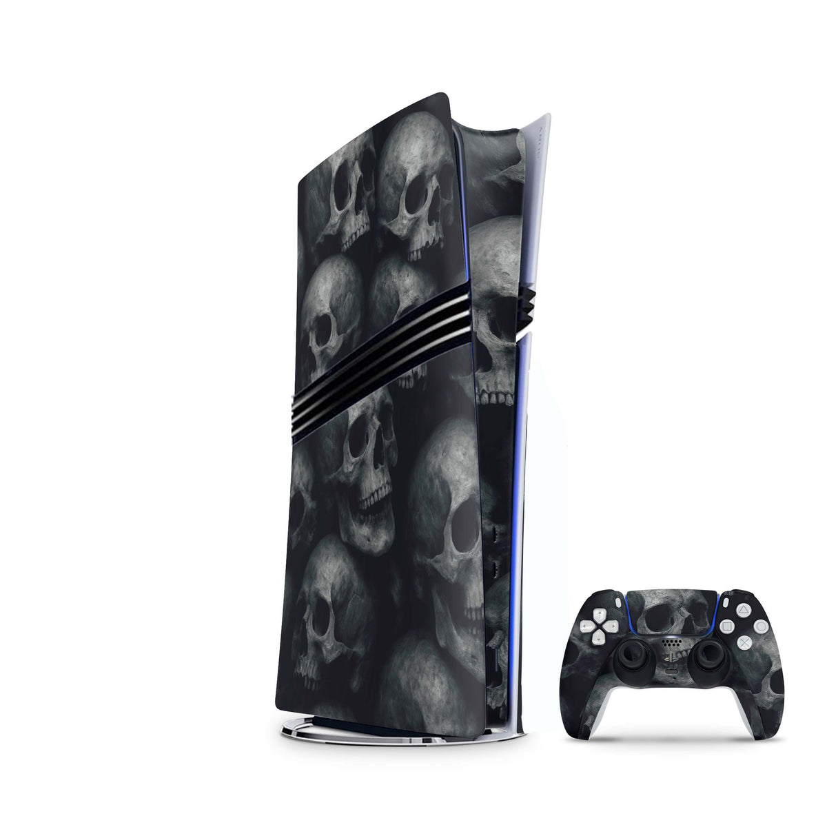 PS5 Pro Skin Skulls Dark mit passendem Controller Skin