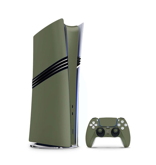 PS5 Pro Skin Aufkleber Design Schutzfolie + Controller Skin Folie Solid State Olive Aufkleber Skins4u   