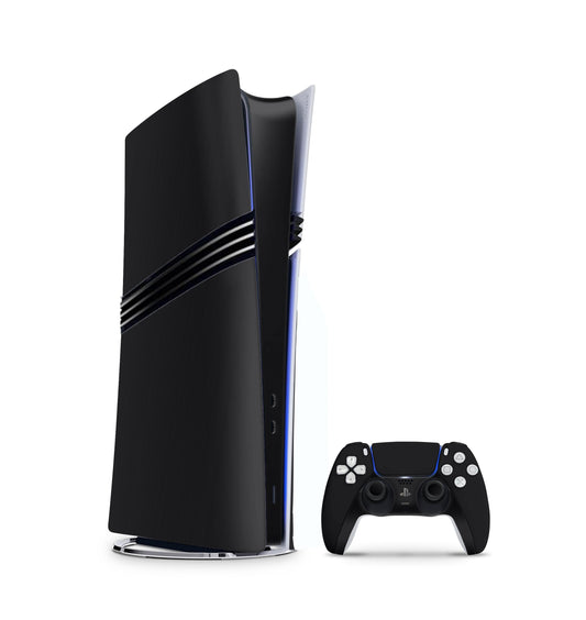 PS5 Pro Skin Aufkleber Design Schutzfolie + Controller Skin Folie Solid State Schwarz Aufkleber Skins4u   