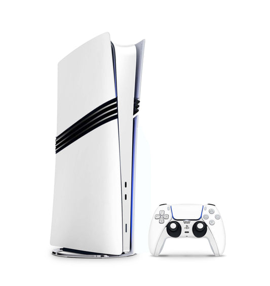 PS5 Pro Skin Aufkleber Design Schutzfolie + Controller Skin Folie Solid State Weiss Aufkleber Skins4u   